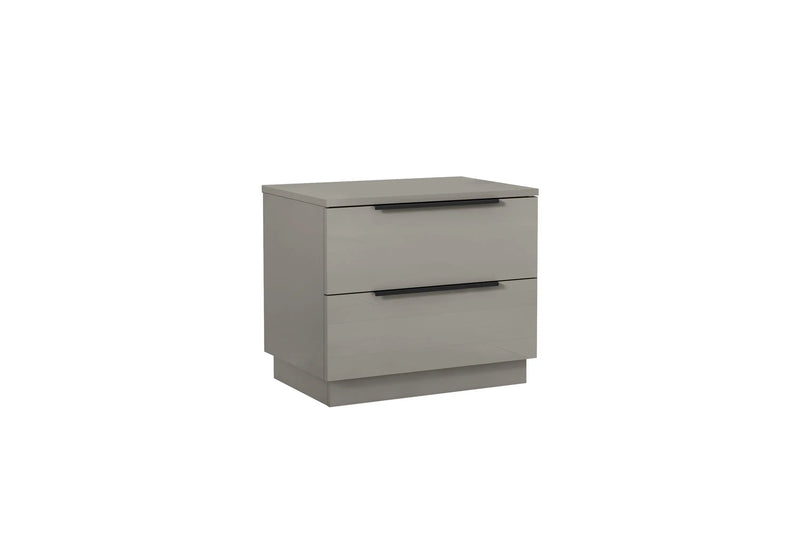20" Light Gray Wood Two Drawer Nightstand Homeroots Bed & Bath