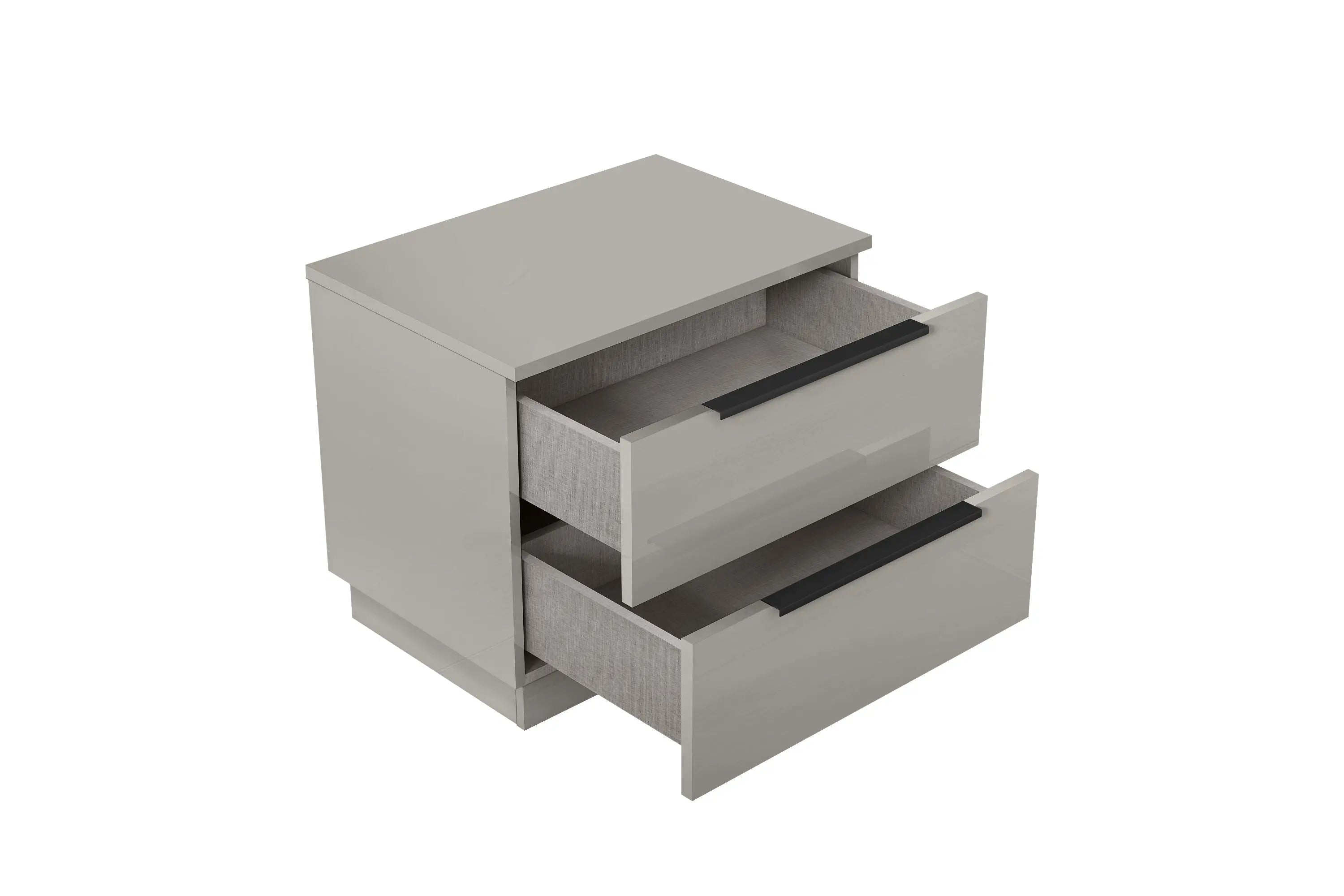 20" Light Gray Wood Two Drawer Nightstand Homeroots Bed & Bath