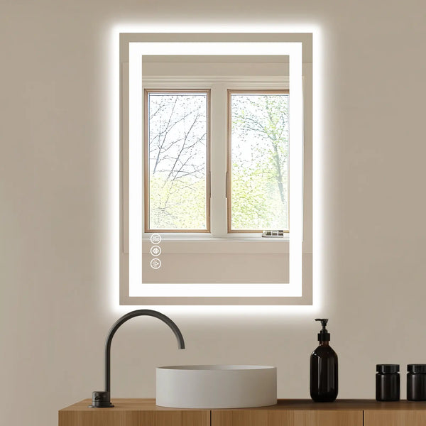 20" Lighted Frameless Anti Fog Bathroom Vanity Mirror Homeroots Bed & Bath