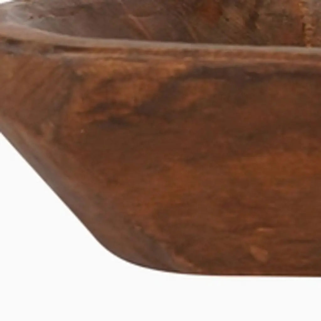 20" Natural Solid Wood Oval Dough Bowl Homeroots Kitchen & Dining