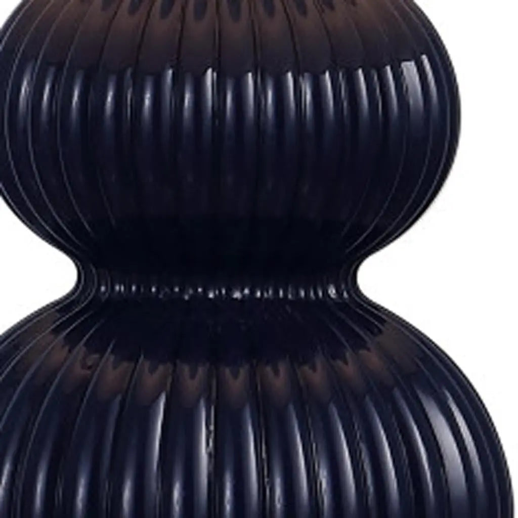 20" Navy Blue And Gold Gourd Table Lamp With Drum Shade Homeroots Lighting