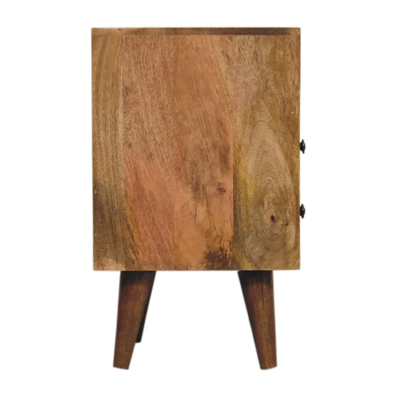 20" Oak Solid Wood Two Drawer Nightstand Homeroots Bed & Bath