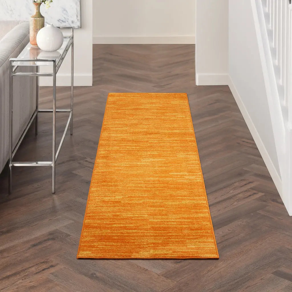 20' Orange And Yellow Indoor Outdoor Runner Rug Homeroots Outdoor