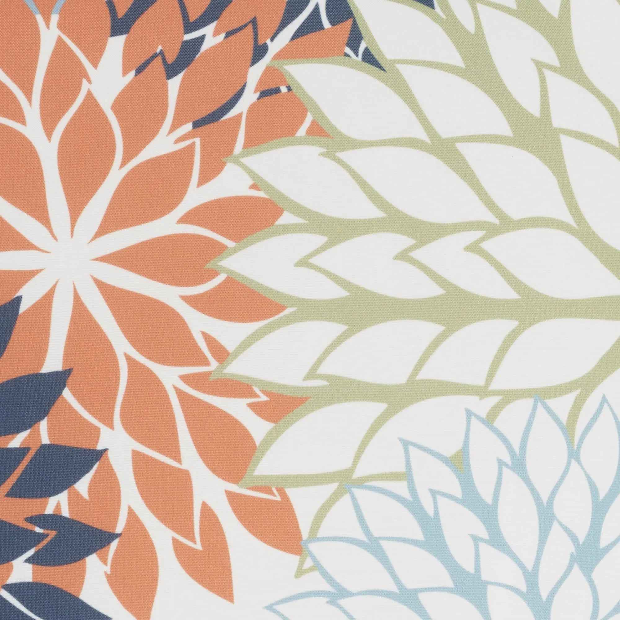 20" Orange Green and Blue Floral Indoor Outdoor Throw Pillow Homeroots Outdoor
