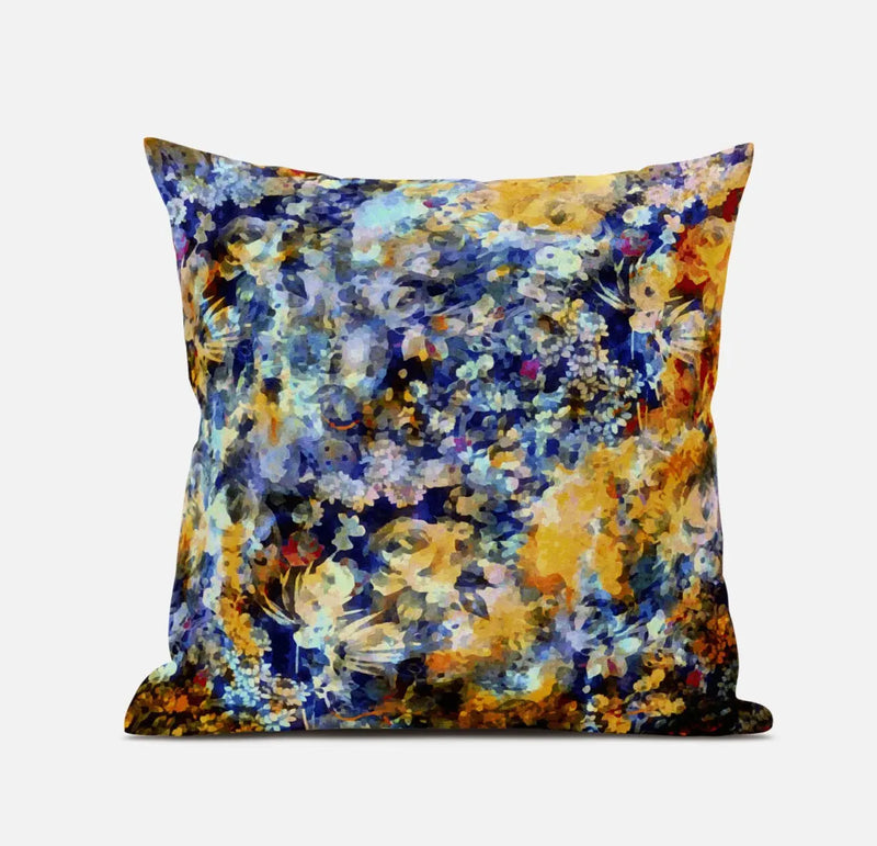 20" Orange Indigo Springtime Suede Throw Pillow Homeroots Home Decor