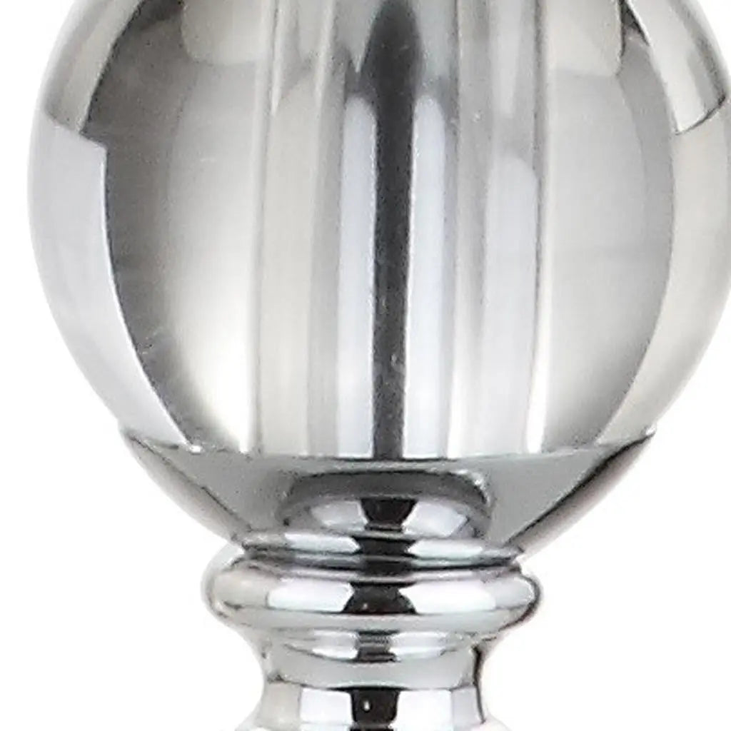 20" Silver And Clear Novelty Desk Lamp With Empire Shade Homeroots Lighting