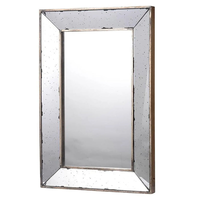 20" Silver Framed Antiqued Accent Mirror Homeroots Bed & Bath