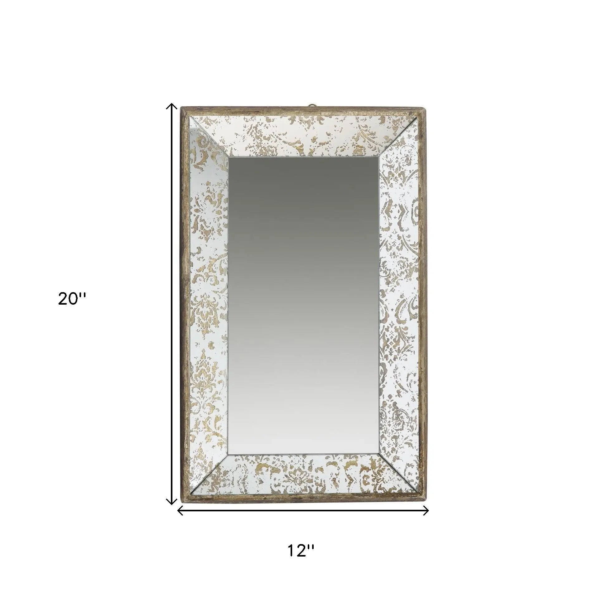 20" Silver Glass Framed Accent Mirror - GreatEagleInc