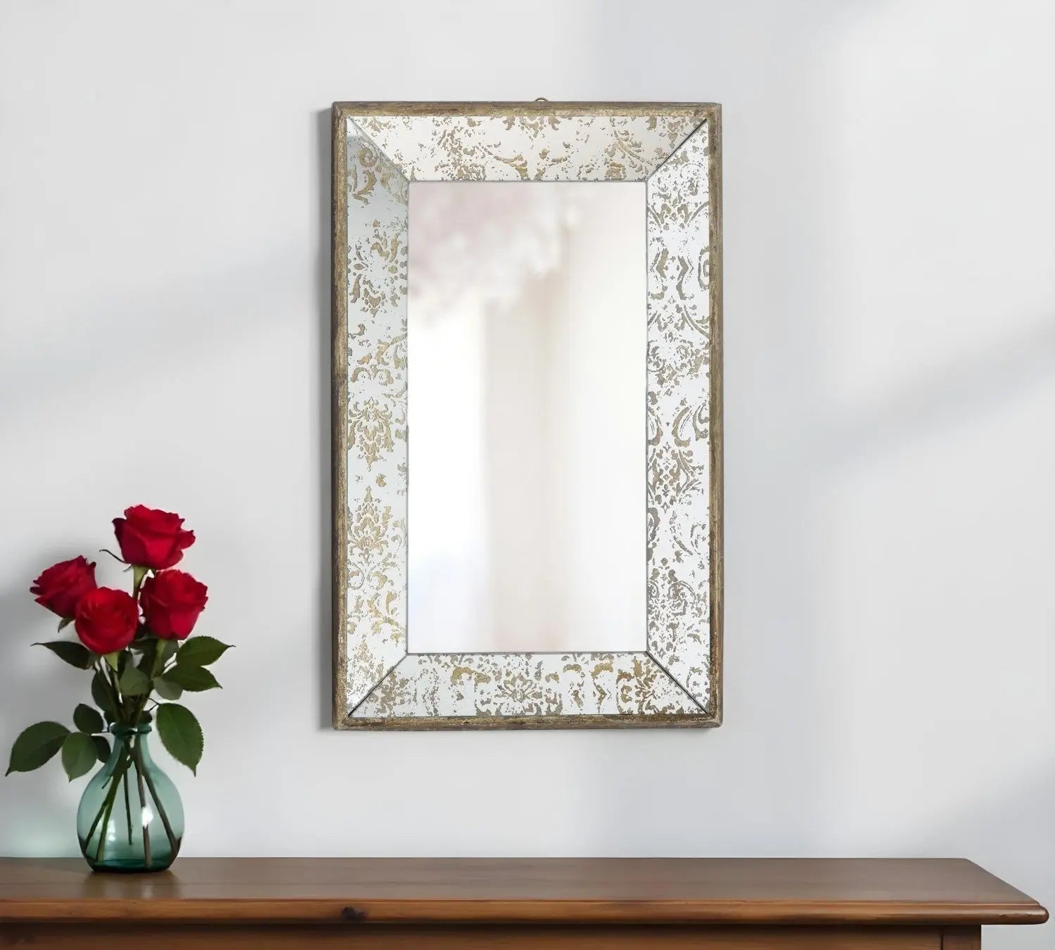 20" Silver Glass Framed Accent Mirror - GreatEagleInc