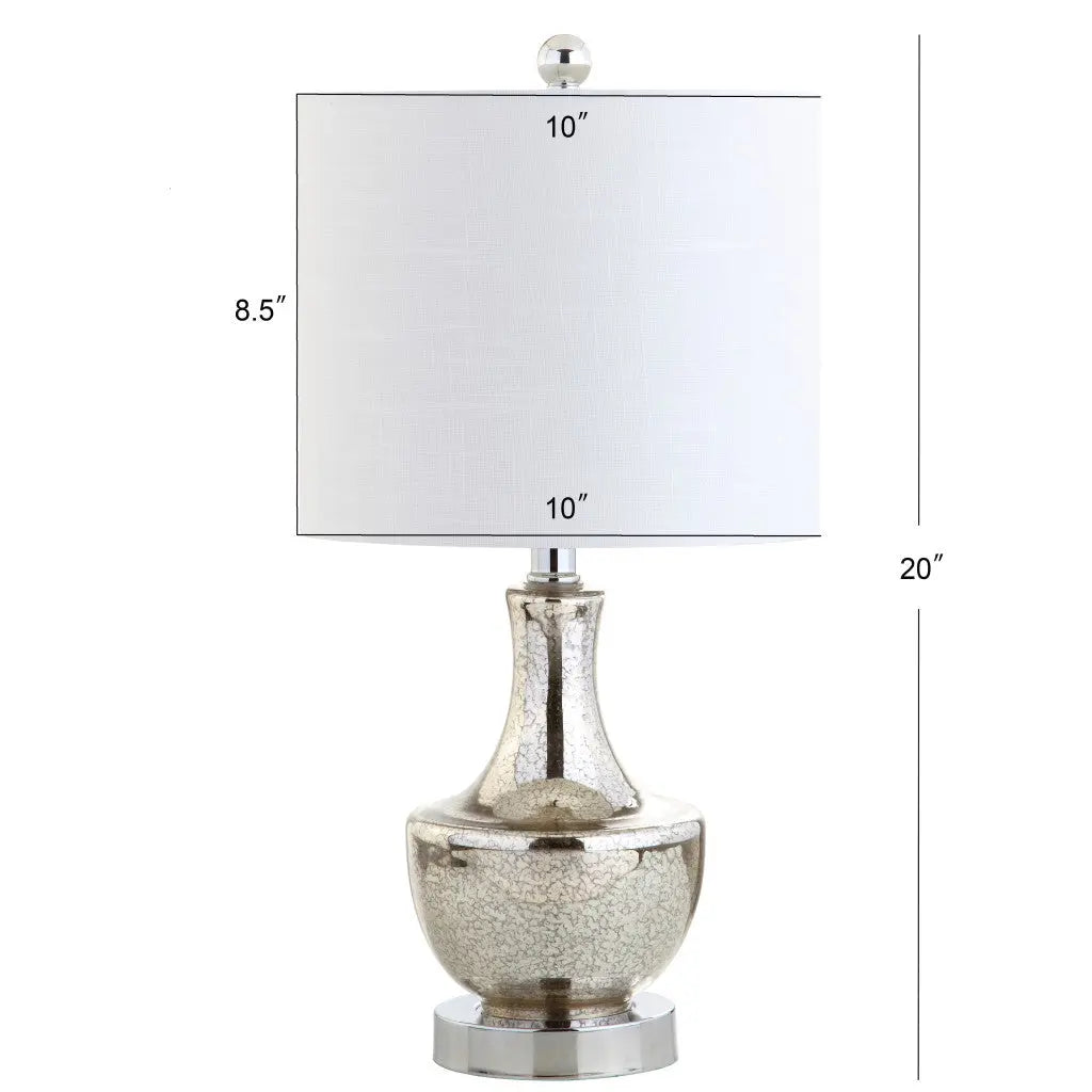 20" Silver Novelty Bedside Lamp With Drum Shade Homeroots Lighting