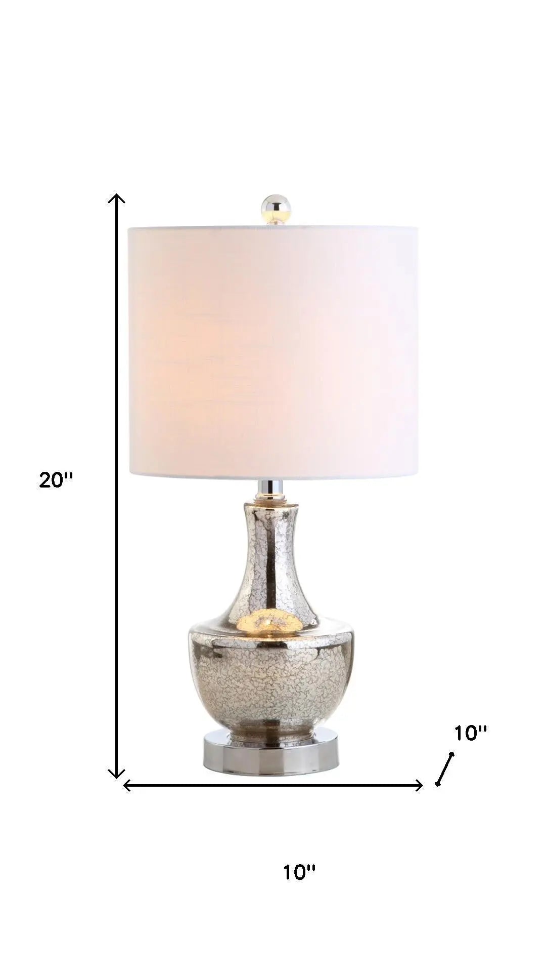 20" Silver Novelty Bedside Lamp With Drum Shade Homeroots Lighting