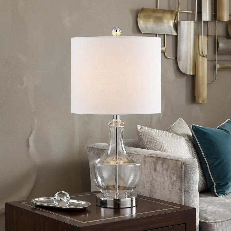 20" Silver Novelty Desk Lamp With Drum Shade Homeroots Lighting