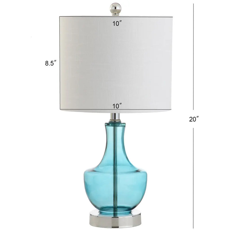 20" Turquoise And Silver Gourd Table Lamp With Drum Shade Homeroots Lighting
