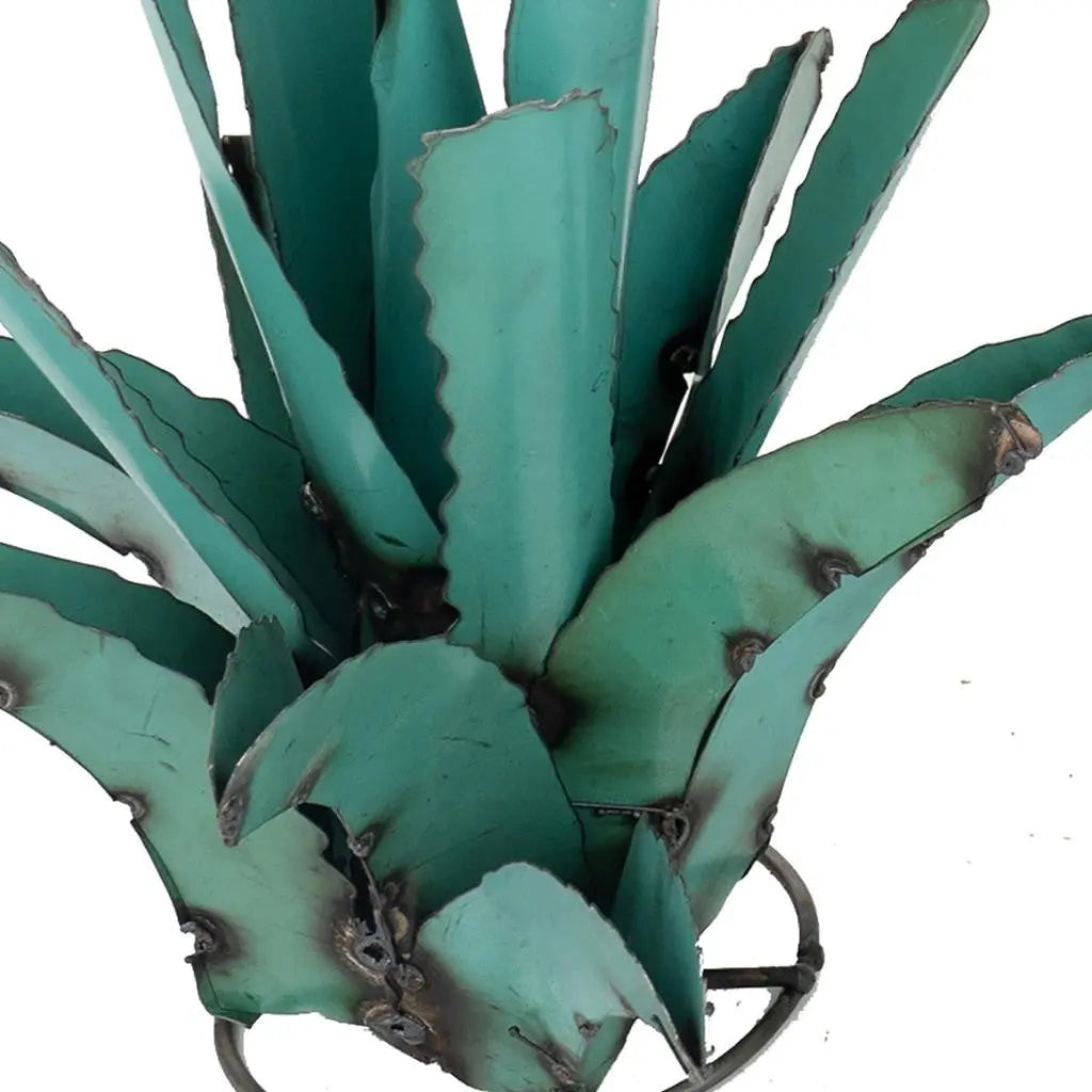 20" Turquoise Metal Succulent Garden Art Homeroots Outdoor