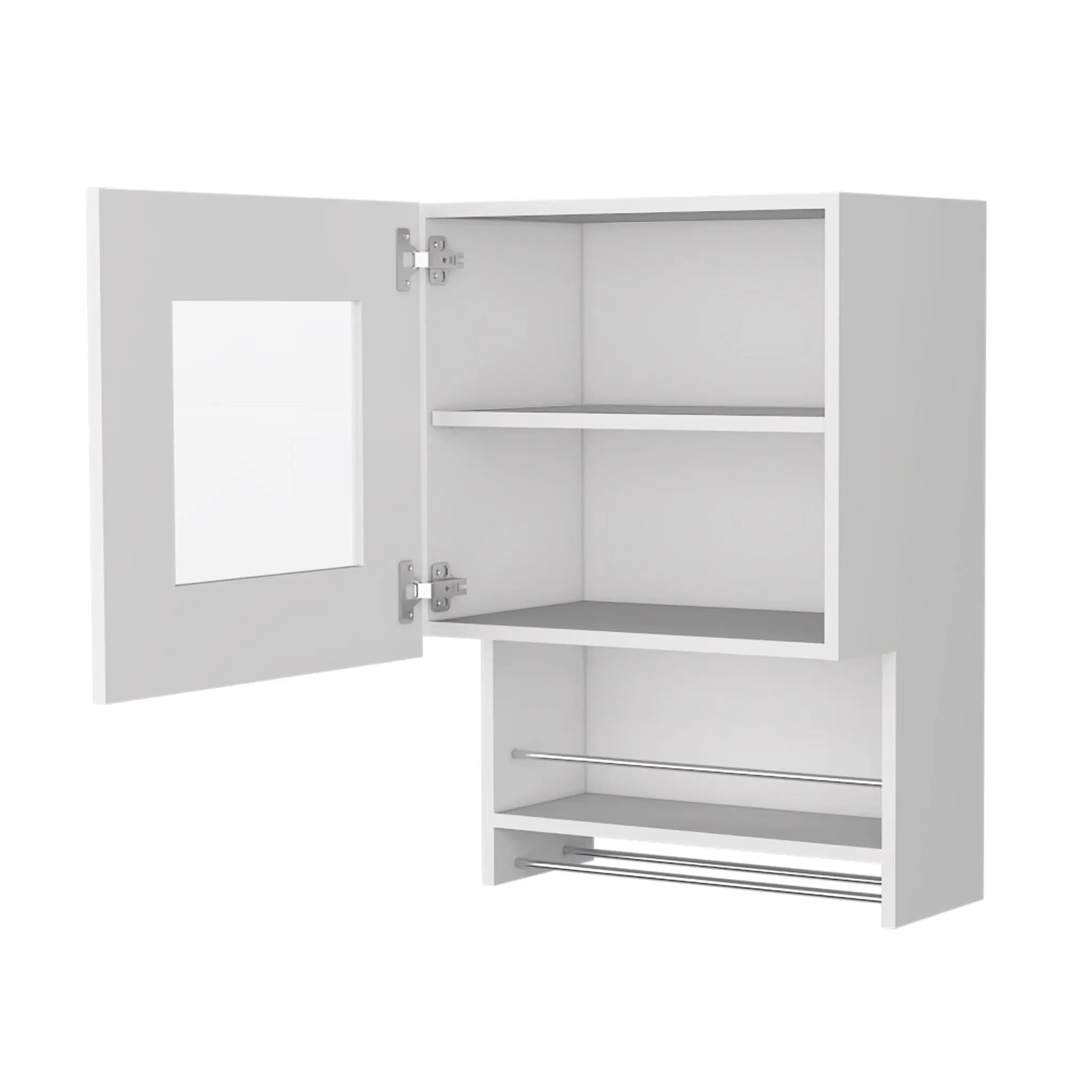 20" White Accent Cabinet With Two Shelves Homeroots Kitchen & Dining
