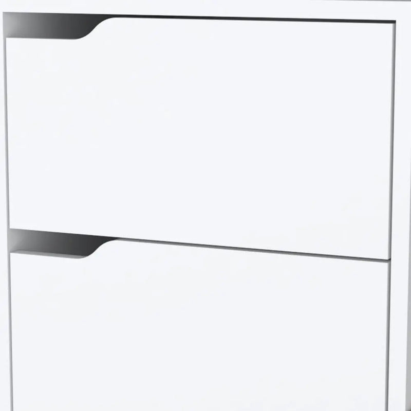 20" White And Natural Wood Two Drawer Nightstand Homeroots Bed & Bath