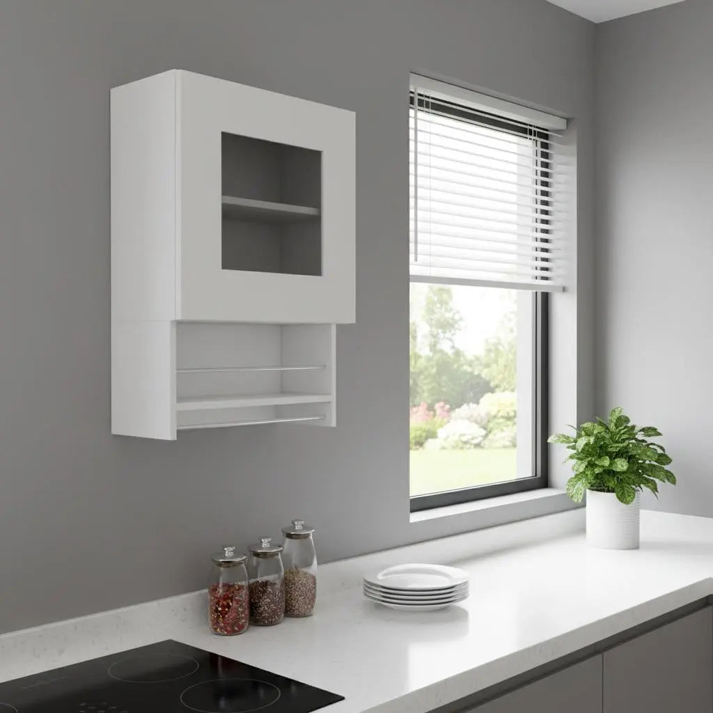 20" White Wall mounted Accent Cabinet With One Shelf Homeroots Kitchen & Dining