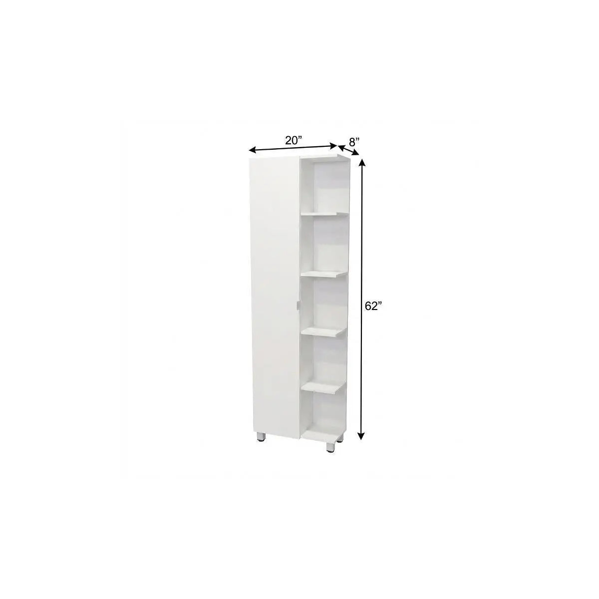 20" White Wood Corner Accent Cabinet With Single Door Homeroots Kitchen & Dining