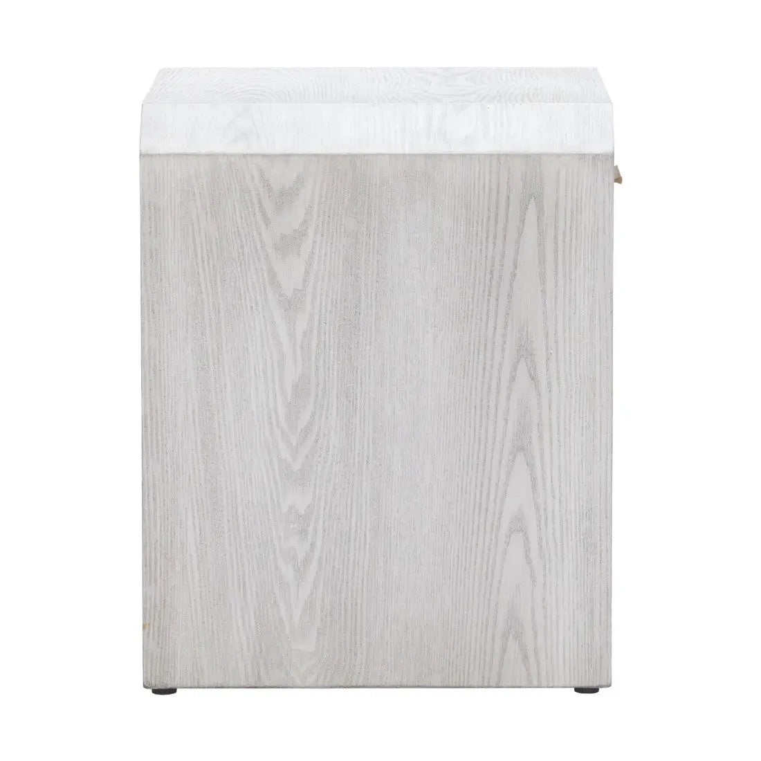 20" White Wood Faceted End Table With Drawer And Shelf Homeroots Living Room