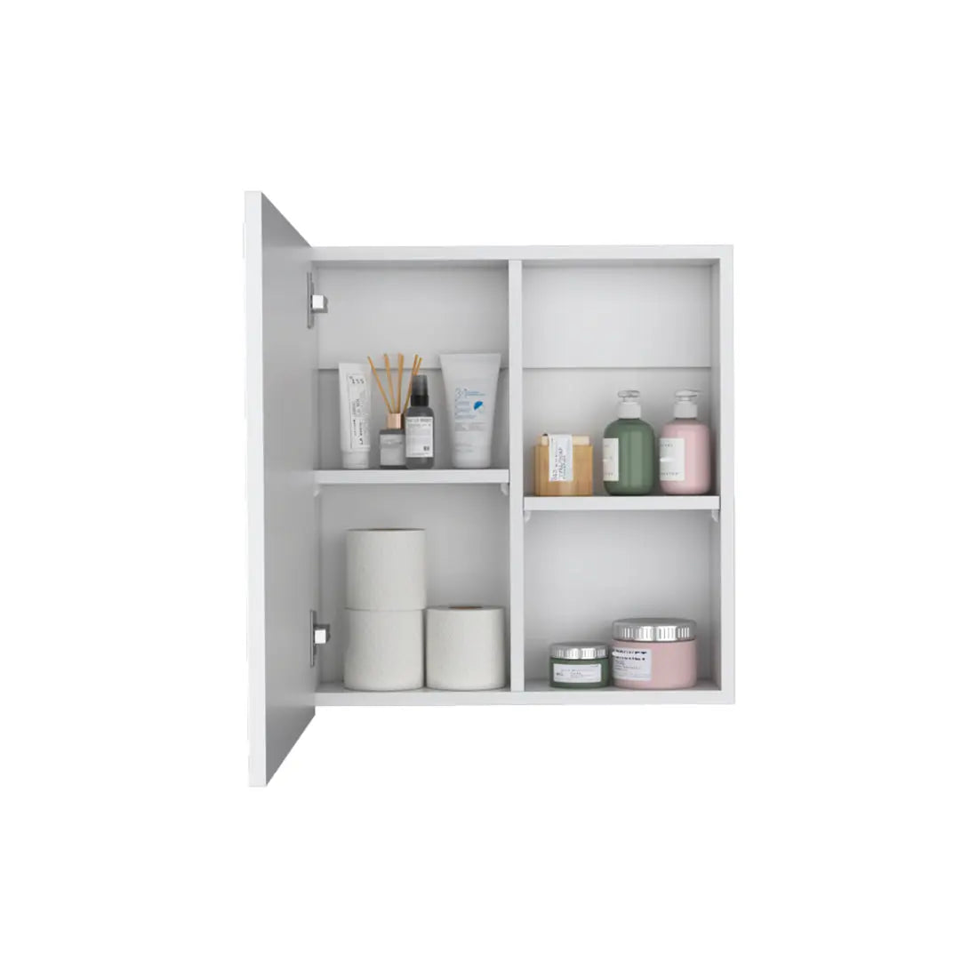 20" White Wood Floating Bathroom Vanity And Medicine Cabinet With Mirror - GreatEagleInc