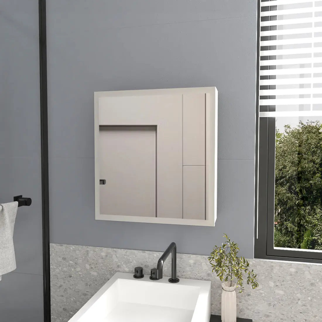 20" White Wood Floating Bathroom Vanity And Medicine Cabinet With Mirror - GreatEagleInc