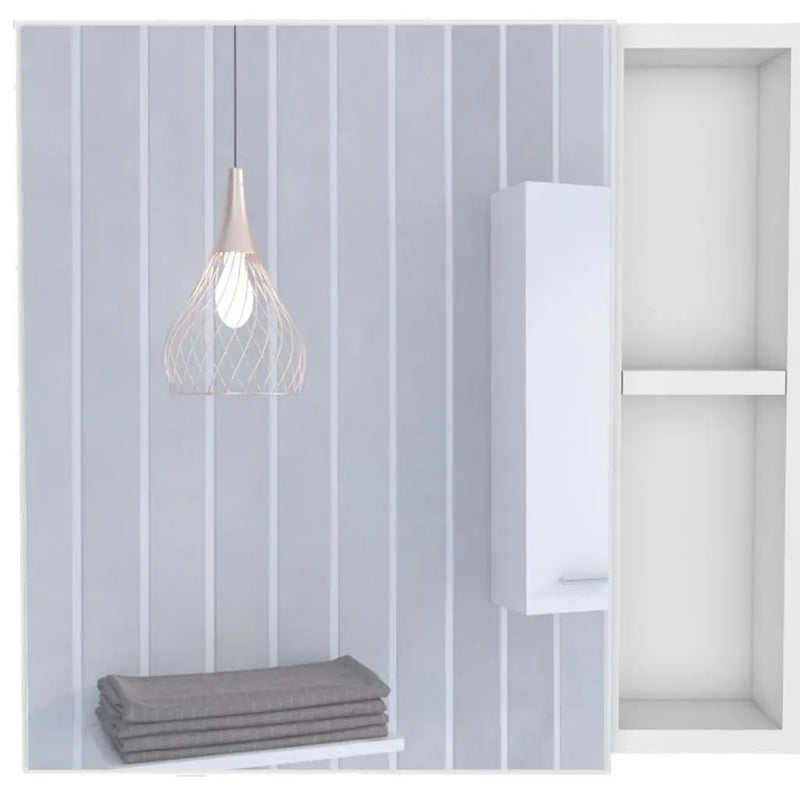 20" White Wood Freestanding Single Door Bathroom Vanity And Medicine Cabinet With Mirror Homeroots Bed & Bath