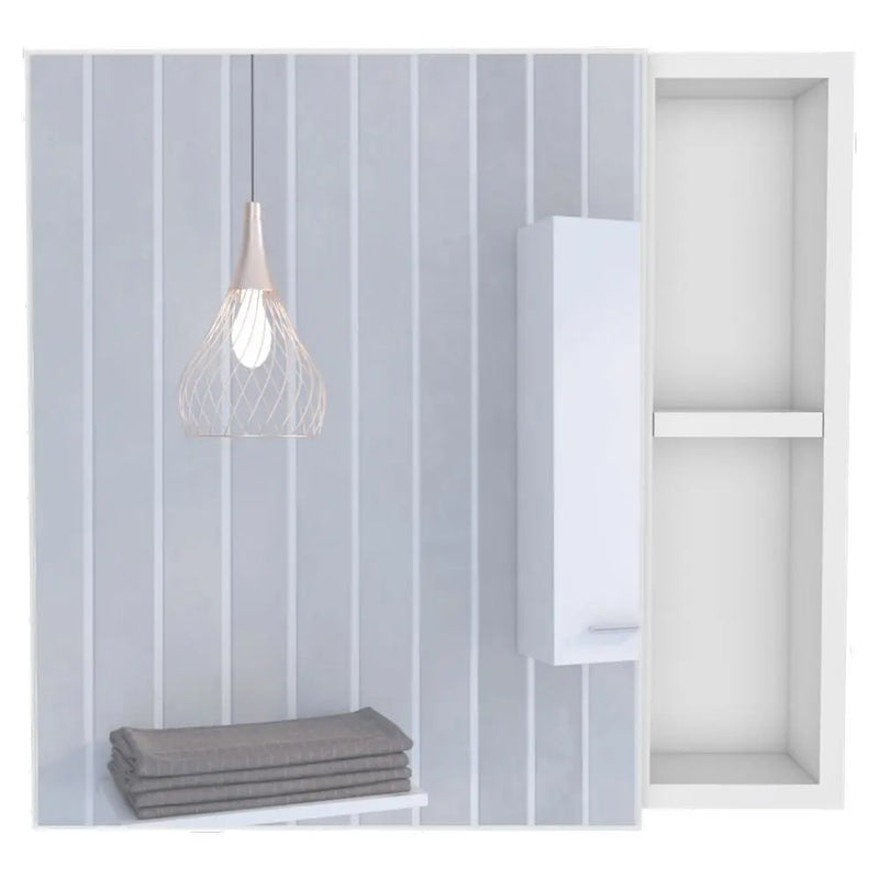 20" White Wood Freestanding Single Door Bathroom Vanity And Medicine Cabinet With Mirror Homeroots Bed & Bath