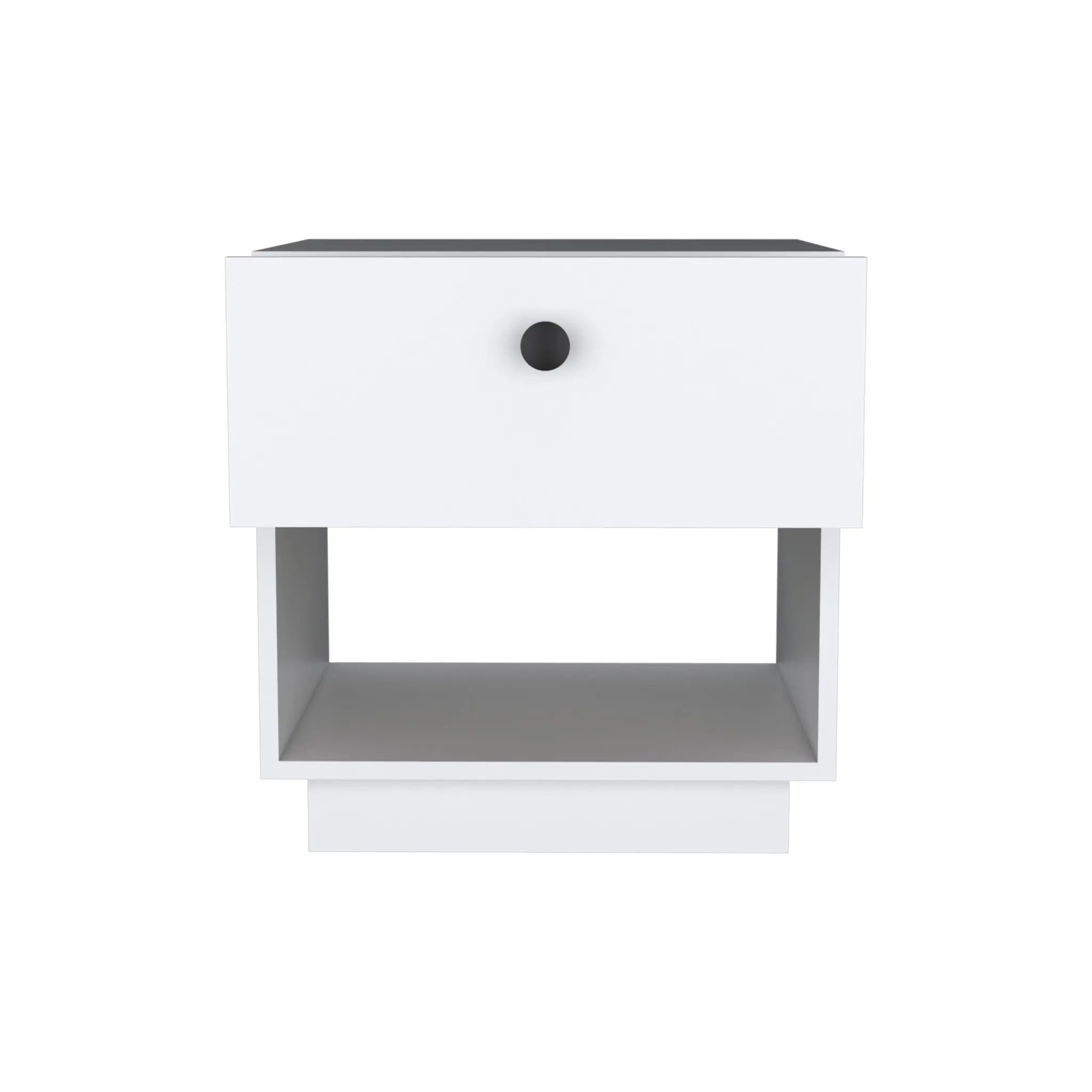 20" White Wood One Drawer Nightstand Homeroots Bed & Bath
