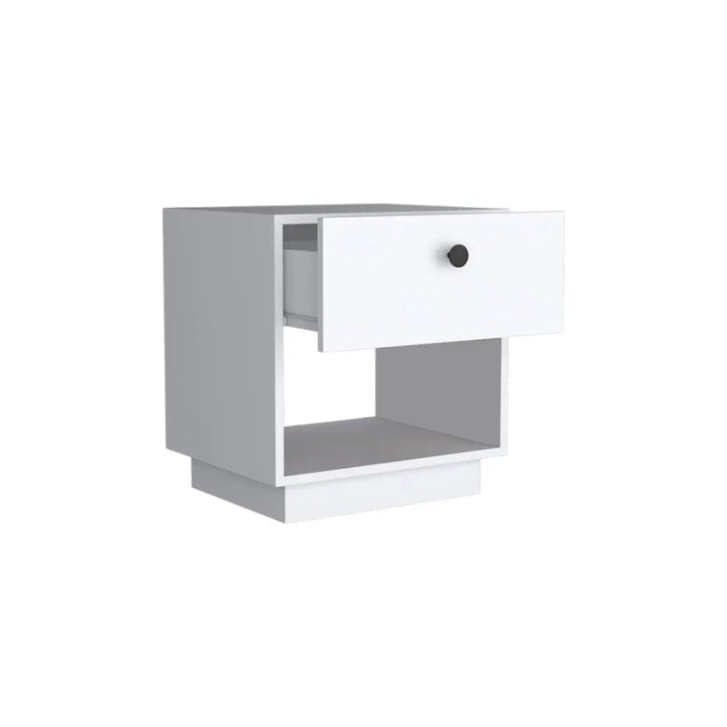 20" White Wood One Drawer Nightstand Homeroots Bed & Bath