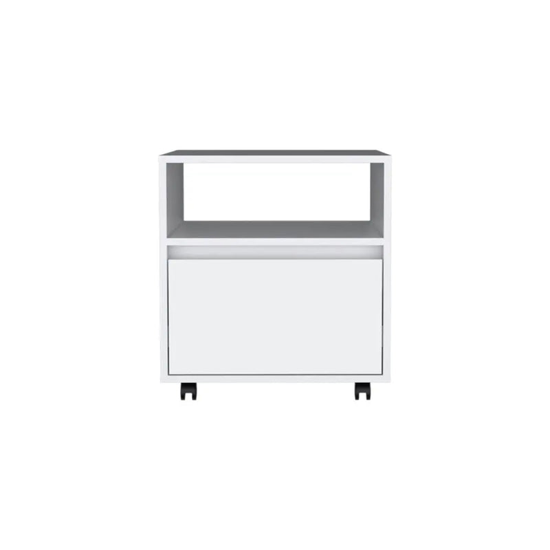 20" White Wood One Drawer Nightstand Homeroots Bed & Bath