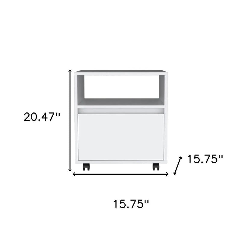 20" White Wood One Drawer Nightstand Homeroots Bed & Bath