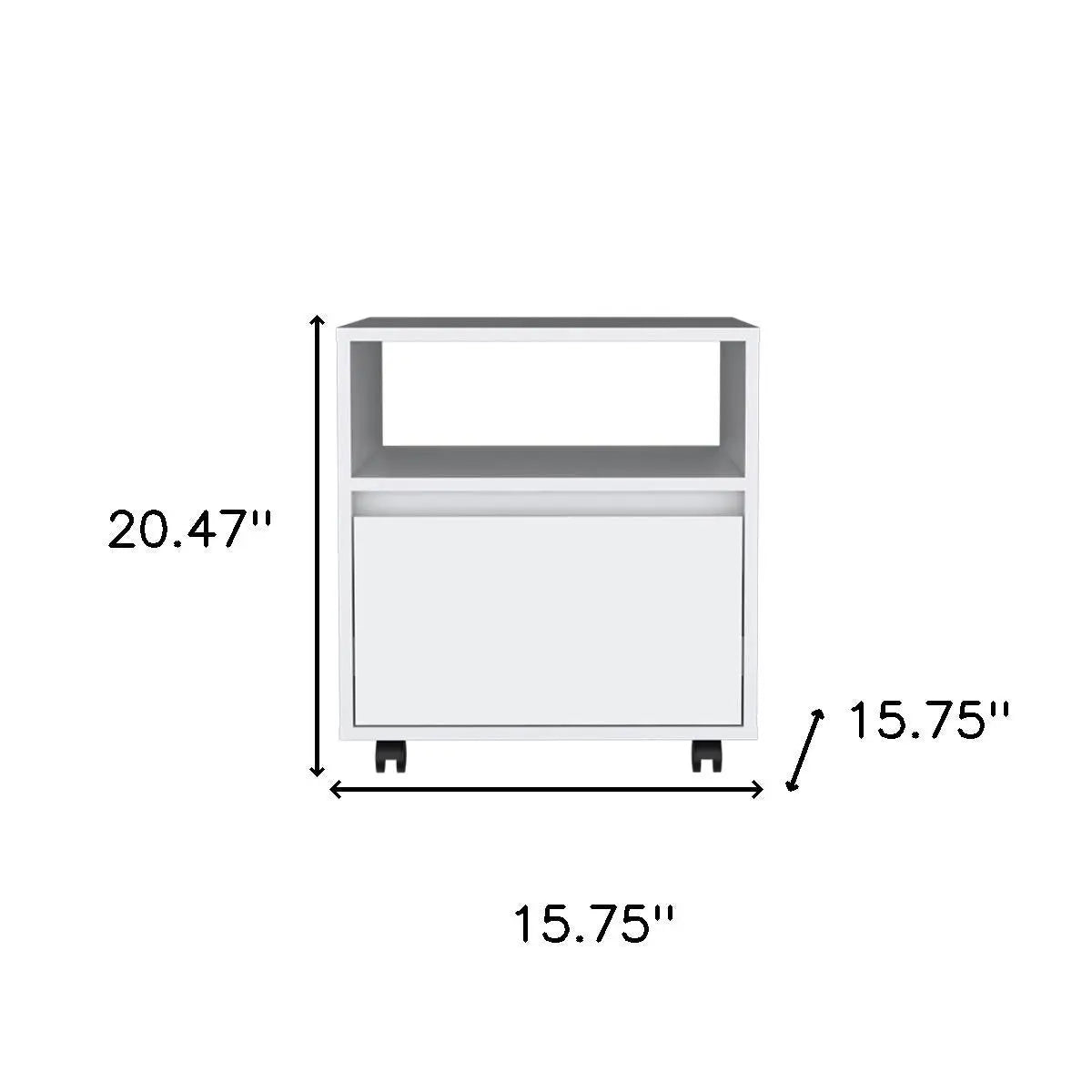 20" White Wood One Drawer Nightstand Homeroots Bed & Bath