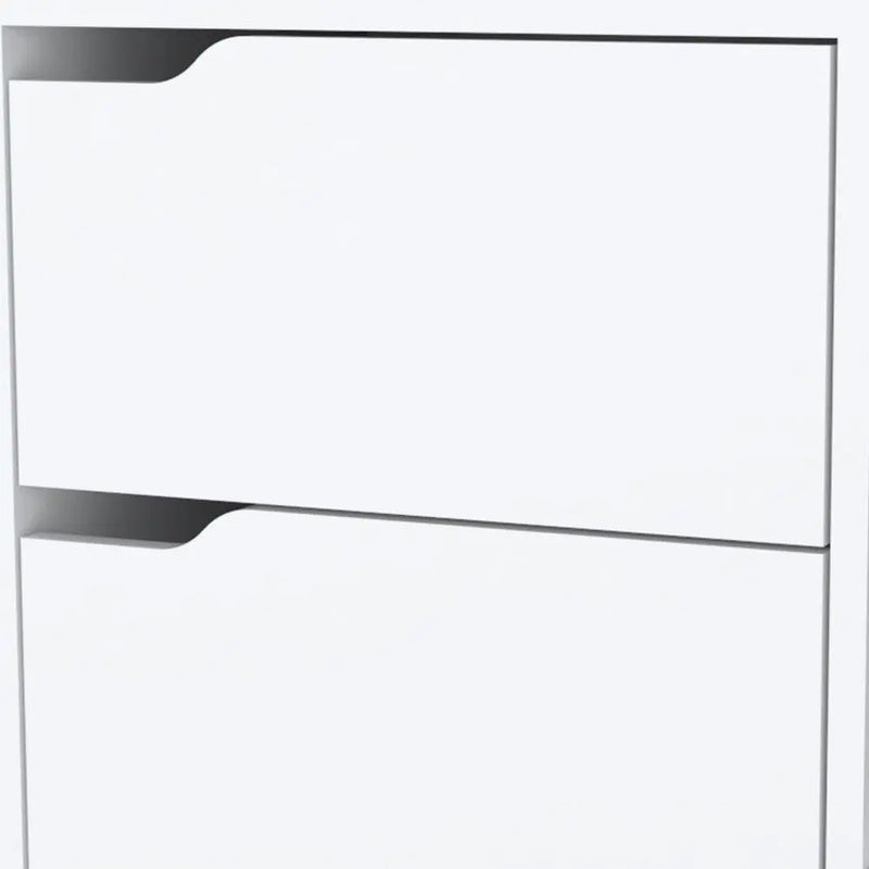 20" White Wood Two Drawer Nightstand Homeroots Bed & Bath