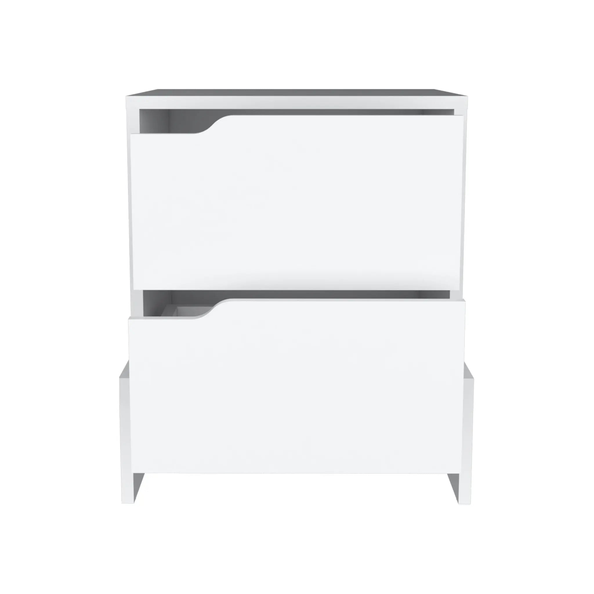 20" White Wood Two Drawer Nightstand Homeroots Bed & Bath