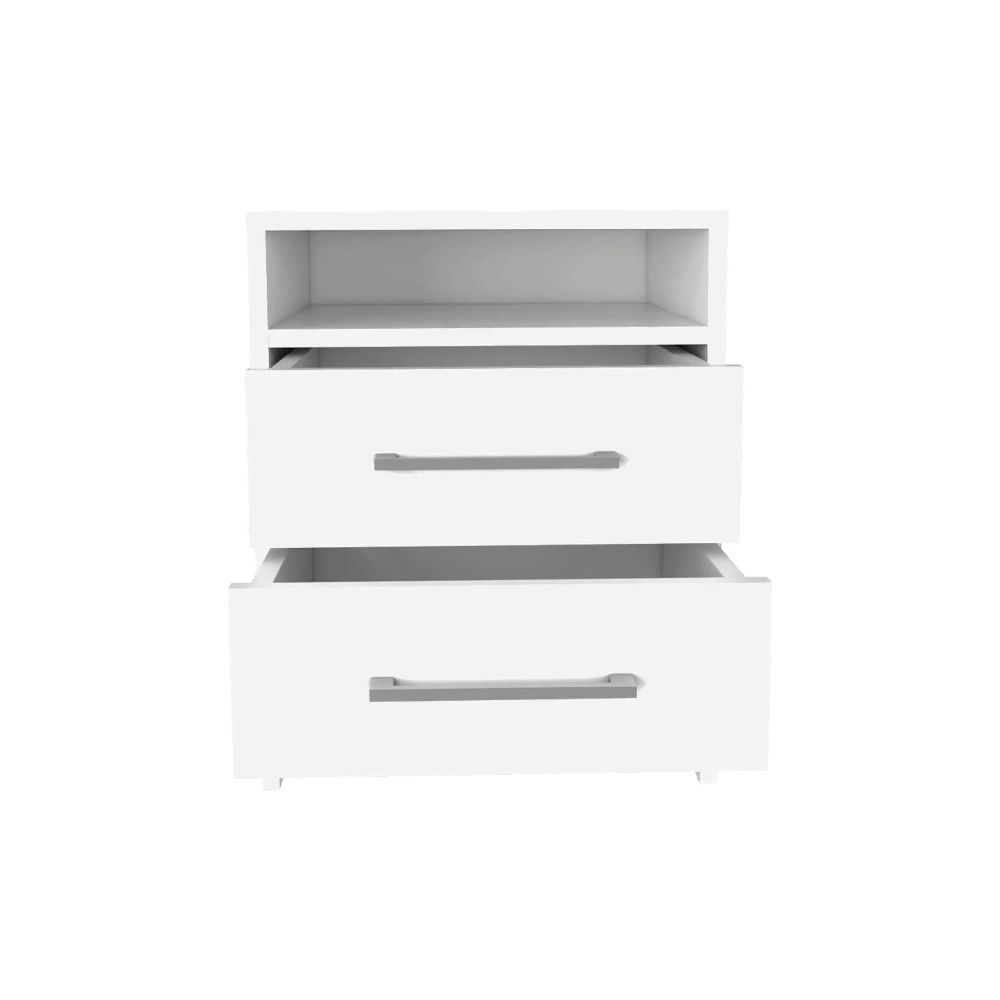 20" White Wood Two Drawer Nightstand Homeroots Bed & Bath