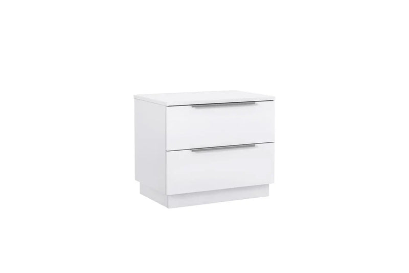 20" White Wood Two Drawer Nightstand Homeroots Bed & Bath