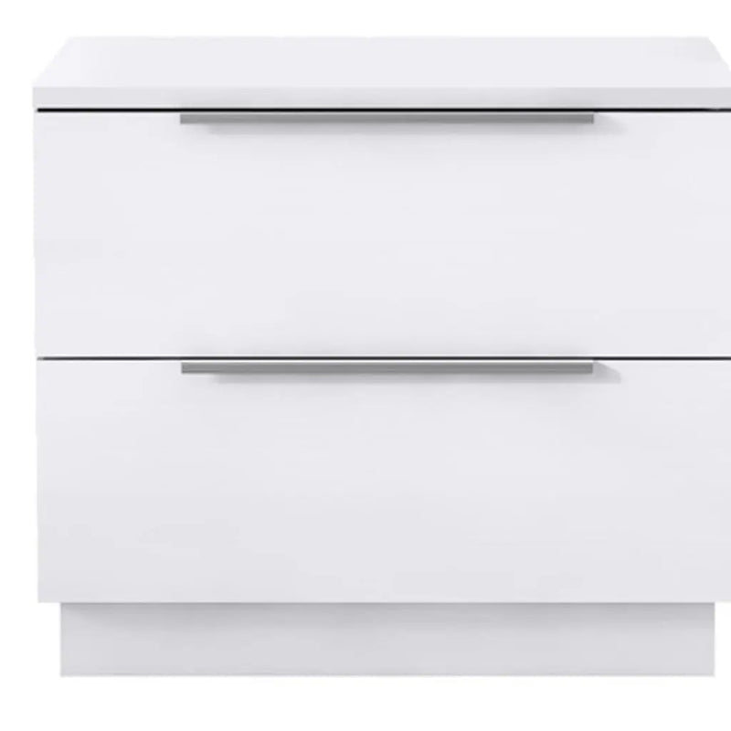 20" White Wood Two Drawer Nightstand Homeroots Bed & Bath