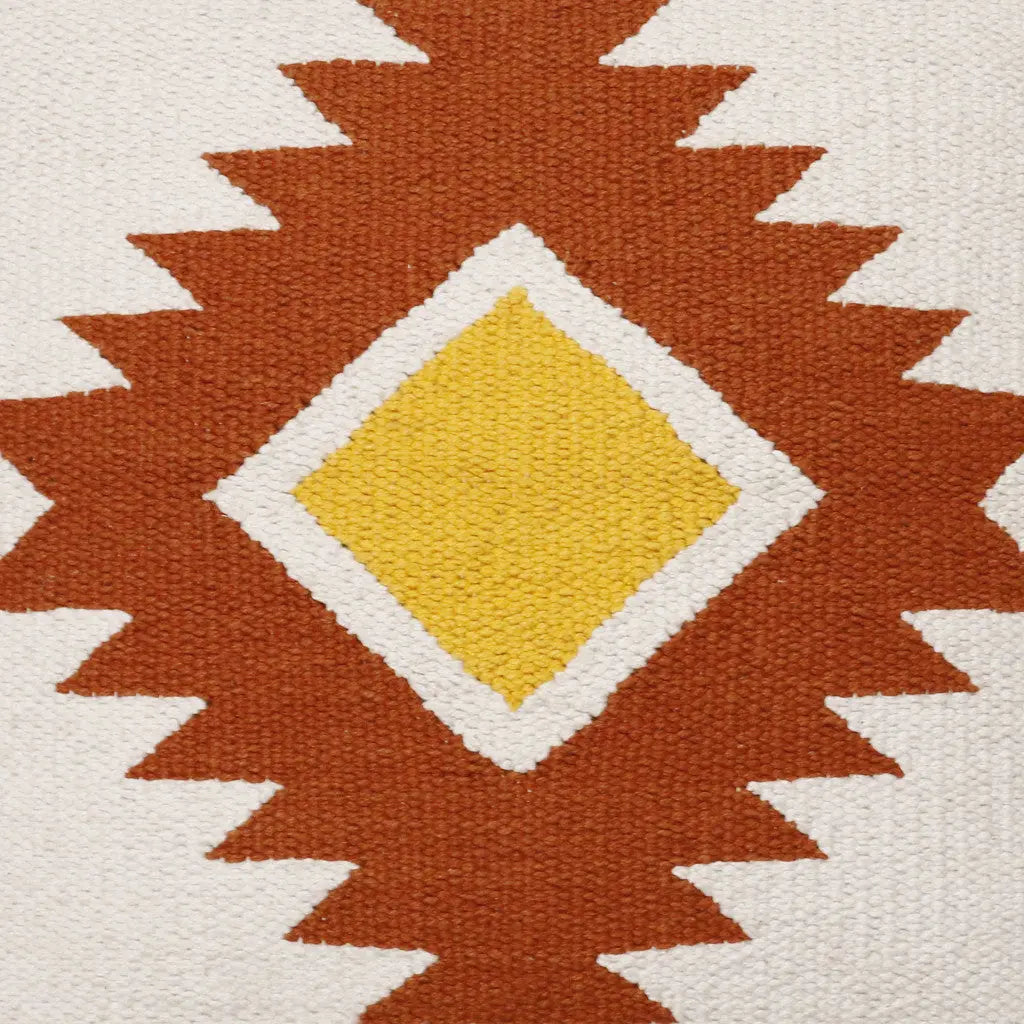 20" White Yellow And Red Striped Cotton Throw Pillow Cover Homeroots Home Decor