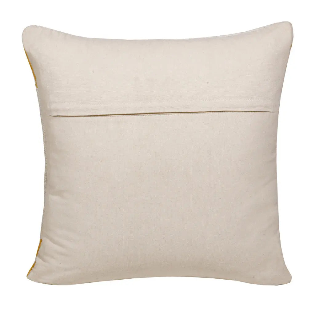 20" White Yellow And Red Striped Cotton Throw Pillow Homeroots Home Decor