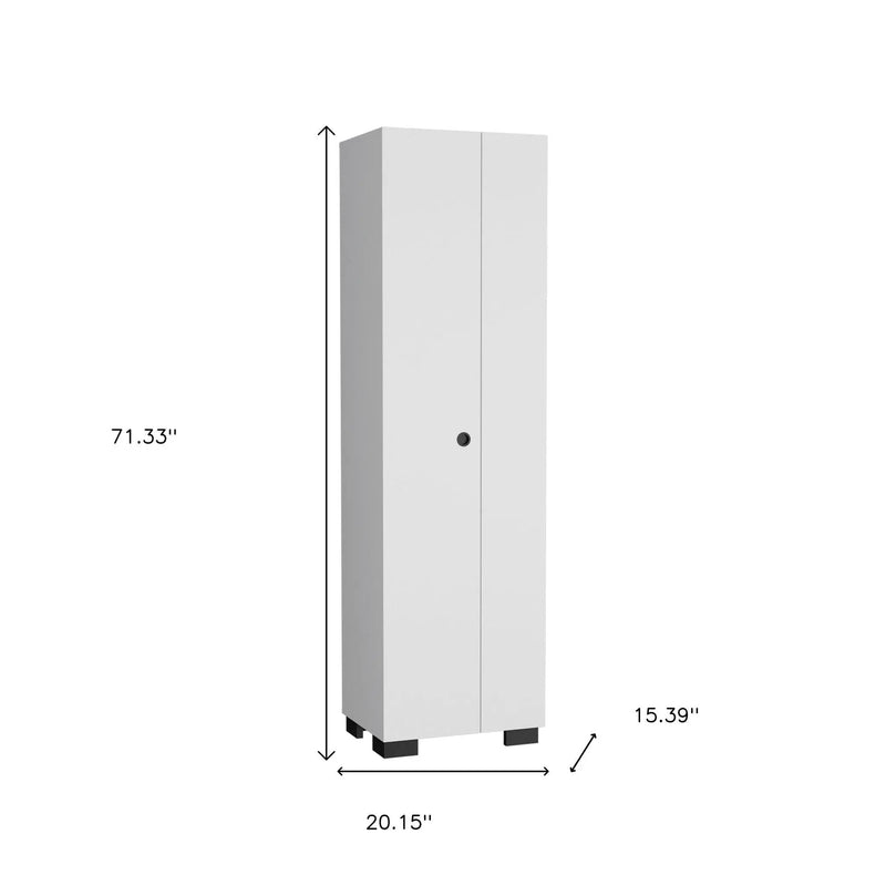 20" White and Black Wood Accent Cabinet With Two Doors Homeroots Kitchen & Dining