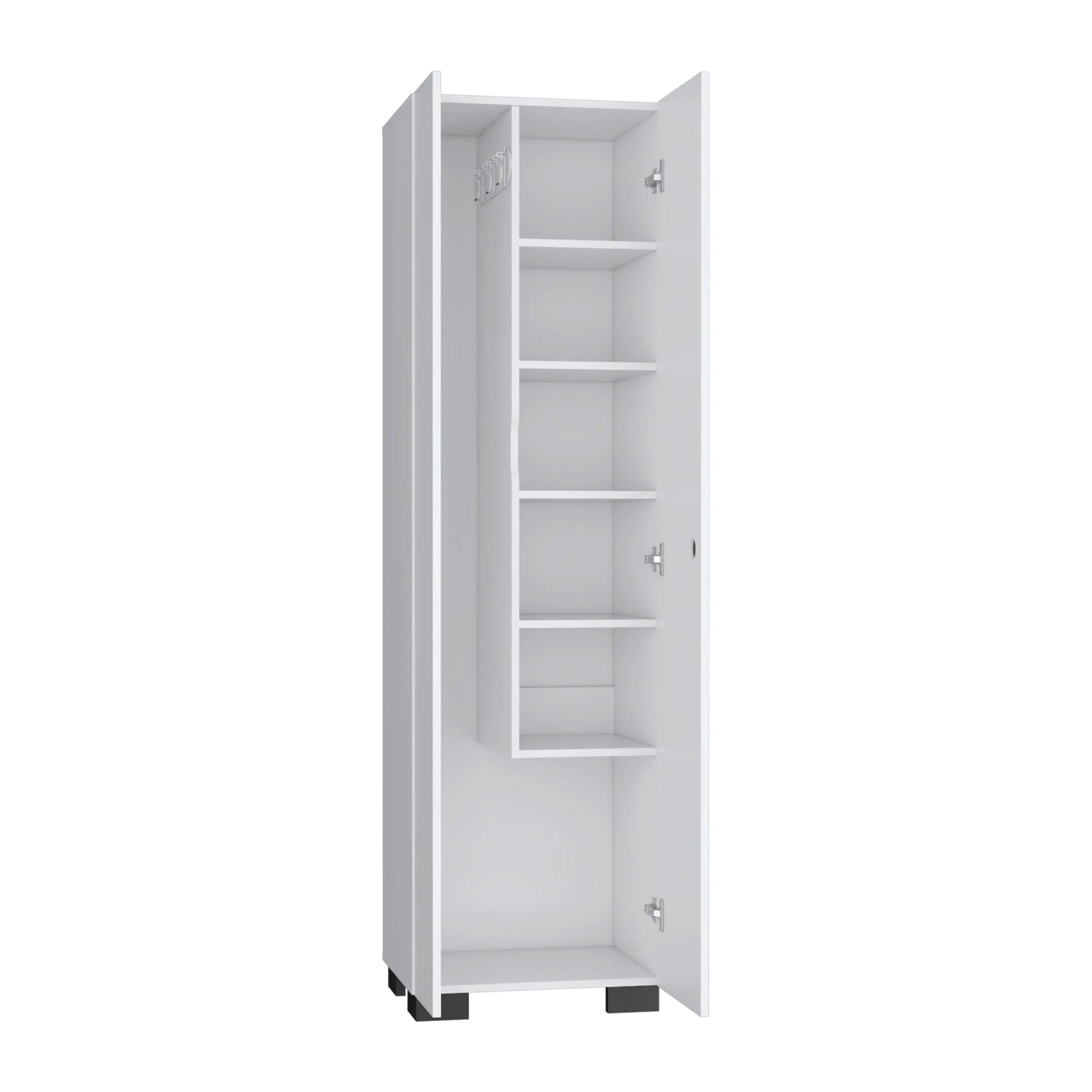 20" White and Black Wood Accent Cabinet With Two Doors Homeroots Kitchen & Dining