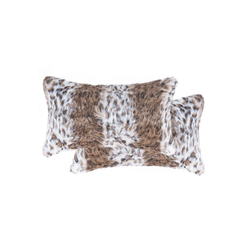 20" X 12" X 5" Acrylic Plush Polyester Polyfill Lynx 2 Pack Pillow Homeroots Home Decor
