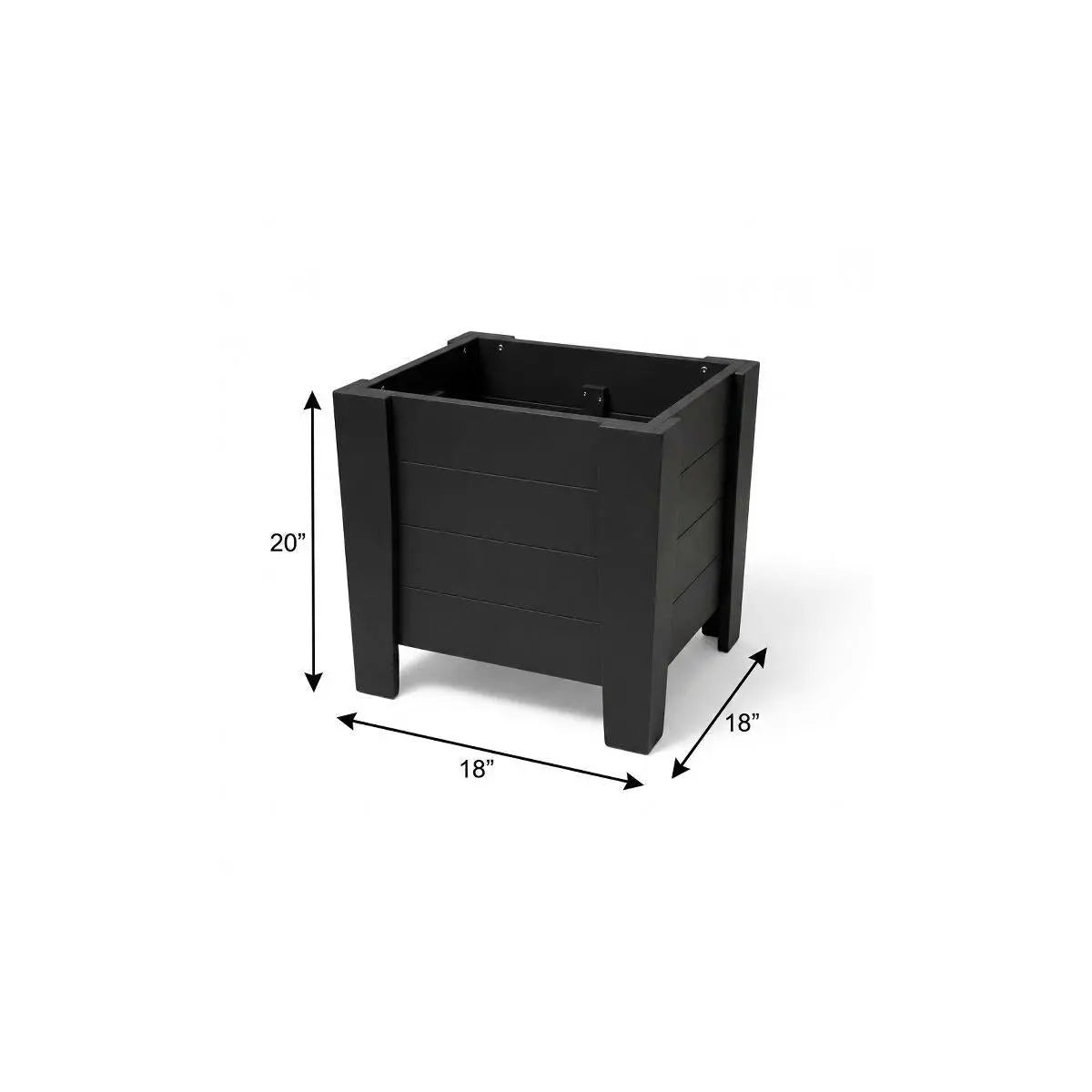 20" X 18" Black Heavy Duty Plastic Square Planter Box Homeroots Outdoor