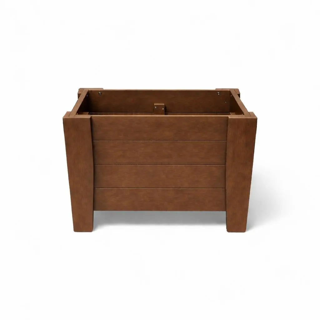 20" X 18" Walnut Heavy Duty Plastic Square Planter Box Homeroots Outdoor