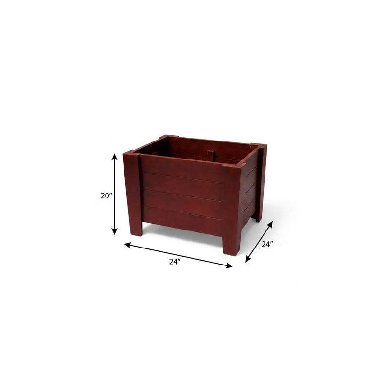 20" X 24" Mahogany Heavy Duty Plastic Square Planter Box Homeroots Outdoor