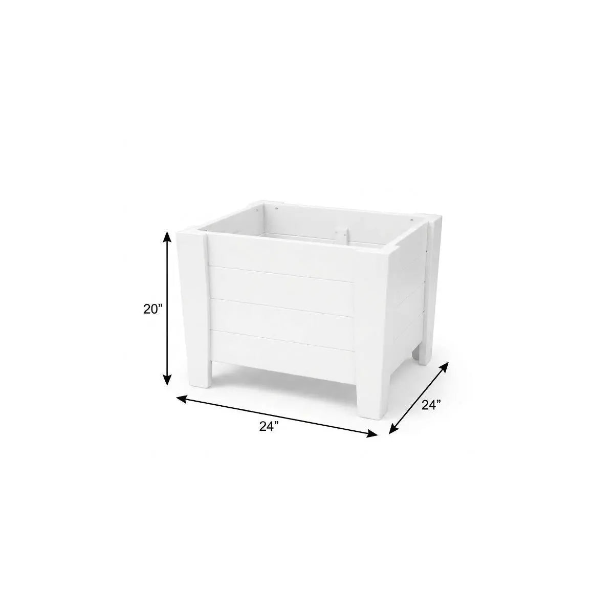 20" X 24" White Heavy Duty Plastic Square Planter Box Homeroots Outdoor