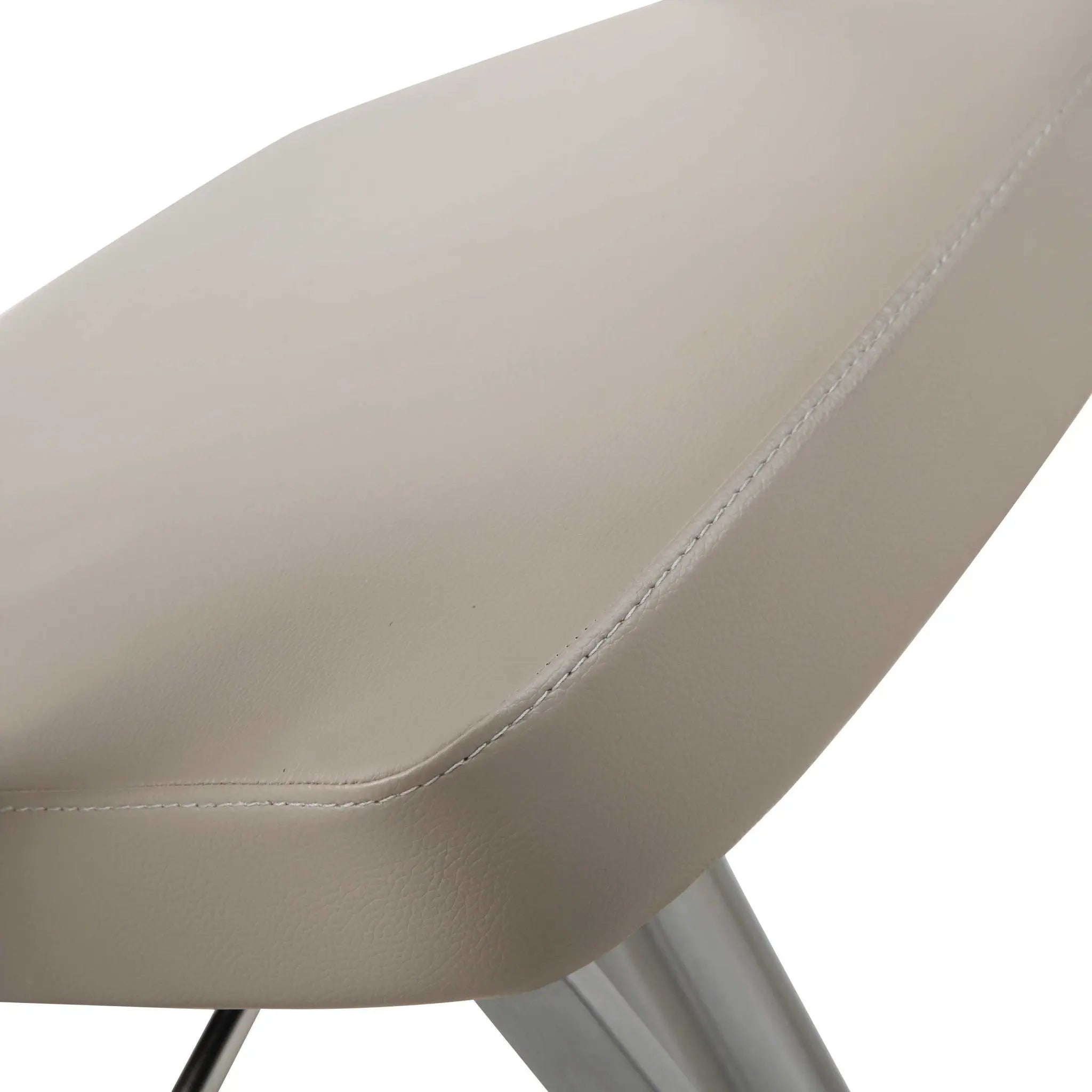 21 " Taupe And Silver Stainless Steel Bar Chair Homeroots Living Room