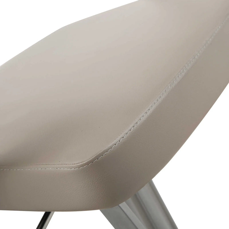 21 " Taupe And Silver Stainless Steel Bar Chair Homeroots Living Room