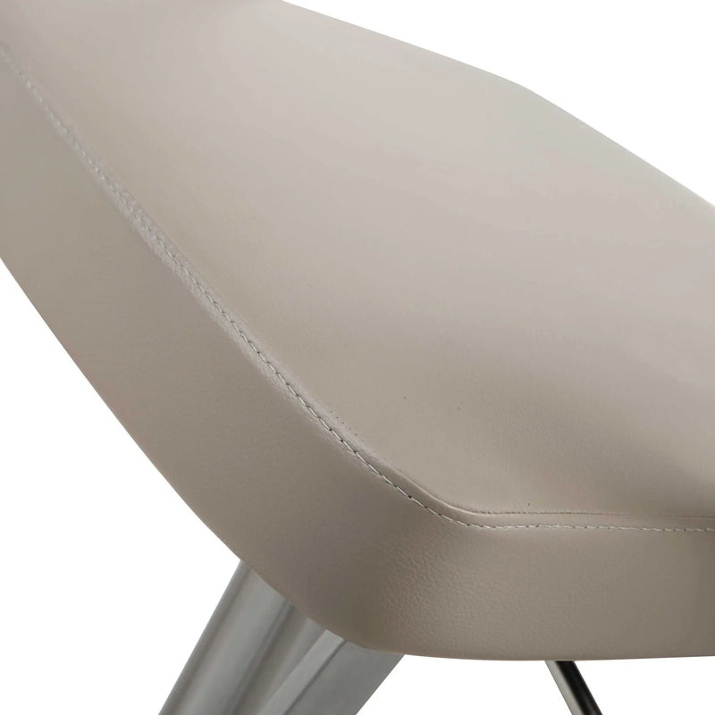 21 " White And Silver Stainless Steel Bar Chair Homeroots Living Room
