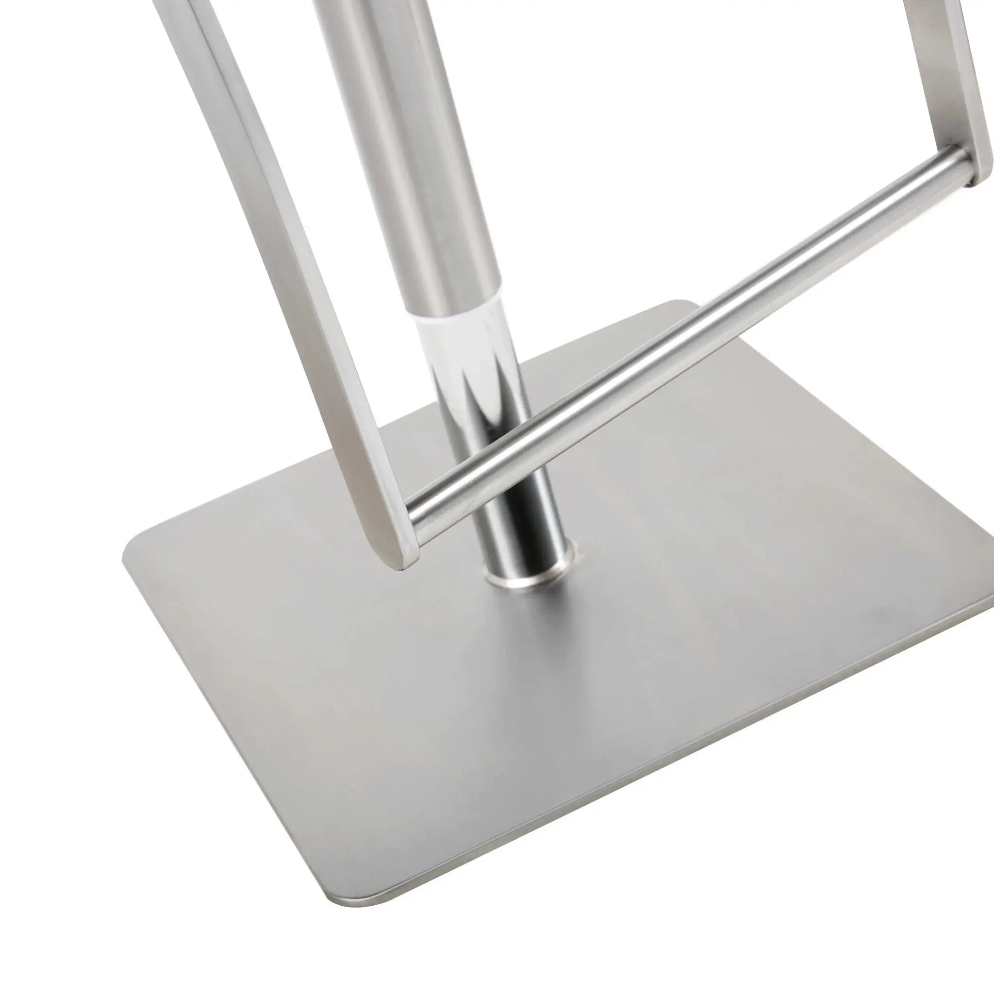 21 " White And Silver Stainless Steel Bar Chair Homeroots Living Room